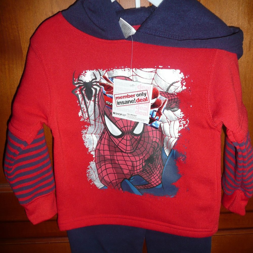 2 pc set red SPIDERMAN MARVEL hoodie 24m